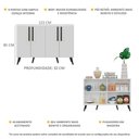 Ver imagem 4 de Aparador Buffet 4 Portas Retrô Viena Multimóveis V3606 Branco/Preto