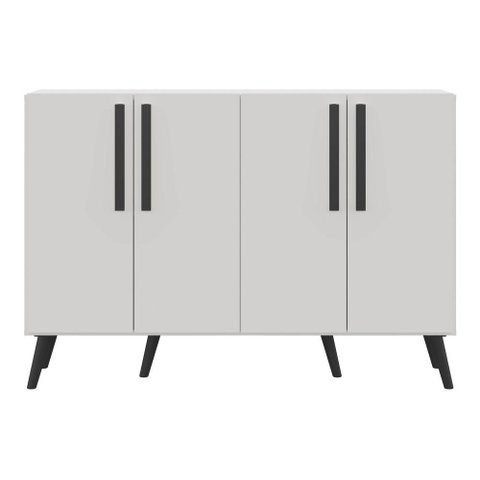 Aparador Buffet 4 Portas Retrô Viena Multimóveis V3606 Branco/Preto