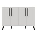 Ver imagem 1 de Aparador Buffet 4 Portas Retrô Viena Multimóveis V3606 Branco/Preto