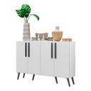 Ver imagem 7 de Aparador Buffet 4 Portas Retrô Viena Multimóveis V3606 Branco/Preto
