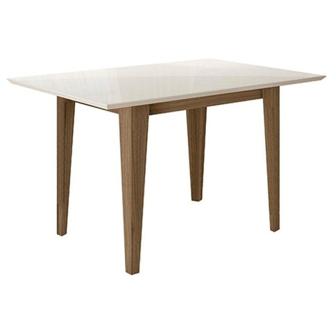 Mesa de Jantar 160cm Liz com Vidro Carvalho Off White – Poliman