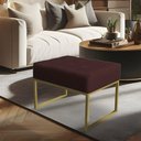 Ver imagem 6 de Kit 02 Puffs Lisa Suede Base Metálica Industrial Dourado Marsala