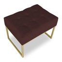 Ver imagem 4 de Kit 02 Puffs Lisa Suede Base Metálica Industrial Dourado Marsala