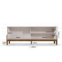 Ver imagem 3 de Rack Bancada para TV New Aurora 75" 188cm MDP Pérola Metalizado-Canela Möbler