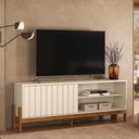 Ver imagem 2 de Rack Bancada para TV New Aurora 75" 188cm MDP Pérola Metalizado-Canela Möbler