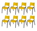 Ver imagem 2 de Cadeira Iso Base Preto Igreja, Escola, Escritório - Amarelo Kit 8 Peças