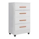 Ver imagem 1 de Cômoda 4 Gavetas Lite Branco Brilho 56cm Largura Quarto Mdp Telescópica