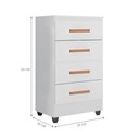 Ver imagem 2 de Cômoda 4 Gavetas Lite Branco Brilho 56cm Largura Quarto Mdp Telescópica