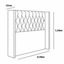 Ver imagem 3 de Cabeceira Estofada Solteiro 90 Cm Pérola Veludo Preto