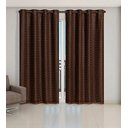 Ver imagem 1 de Cortina Voil Xadrez Para Sala, Quarto e Cozinha 6,00 x 2,50 Marrom