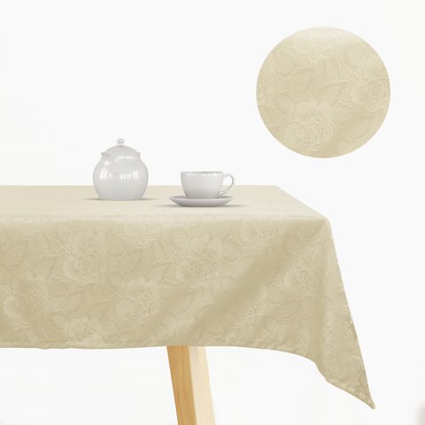 Toalha de Mesa 6 Lugares Jacquard 200x135 Admirare - Champagne