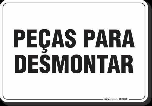 PLACA ORGANIZAÇÃO PEÇAS PARA DESMONTAR - 1