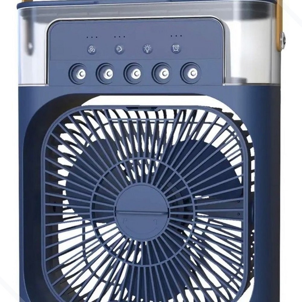 Ventilador de Mesa C/ Umidificador Climatizador Frio Usb Led Genérico Azul - 1