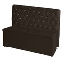 Ver imagem 1 de Kit Cabeceira de Cama Box e Calçadeira Baú Paris King 195 Cm Capitonê Suede Marrom Eli Móveis