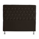 Ver imagem 2 de Kit Cabeceira de Cama Box e Calçadeira Baú Paris King 195 Cm Capitonê Suede Marrom Eli Móveis