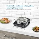 Ver mais imagens de Elite Gourmet Esb301c Placa de Aquecimento Elétrica 1 Queimador Preto