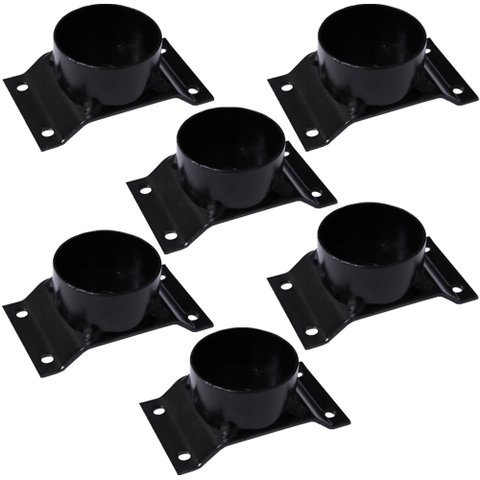 Kit 6 Chapinhas Chapa Elevada com Tubo Fixação Pés Palito Rosca 5/16 Preto