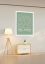 Ver imagem 1 de Quadro Decorativo Poster Arte Picasso Verde - 70x50cm:moldura Branca