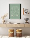 Ver imagem 2 de Quadro Decorativo Poster Arte Picasso Verde - 70x50cm:moldura Branca