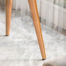 Mesinha Lateral e Apoio Decorativa Pés de Madeira: Off White - 4