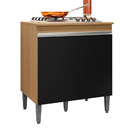 Ver imagem 1 de Balcão para Cooktop Andréia 2 Portas - Amendoa/preto Ajl