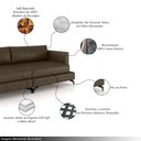 Ver imagem 3 de Sofá Living Bipartido 230cm Indonésia Pés de Ferro Couro Marrom Manchado G52 - Gran Belo