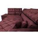 Ver imagem 4 de Sofá de Canto Retrátil e Reclinável Esquerdo 3,40x2,36m Molas Cama inBox Espanha Velusoft Vinho