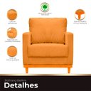 Ver mais imagens de Kit Poltrona e Sofa Berlim 2 Lugar Base de Madeira Tecido Impermeavel Terra Cota