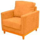Ver imagem 5 de Kit Poltrona e Sofa Berlim 2 Lugar Base de Madeira Tecido Impermeavel Terra Cota