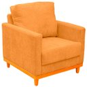 Ver imagem 4 de Kit Poltrona e Sofa Berlim 2 Lugar Base de Madeira Tecido Impermeavel Terra Cota