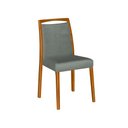 Ver imagem 2 de Mesa Jantar Luxo Jade 160x90cm Off White com 6 Cadeiras Estofadas Veludo Cinza Base Madeira Maciça M