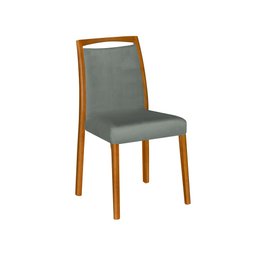 Mesa Jantar Luxo Jade 160x90cm Off White com 6 Cadeiras Estofadas Veludo Cinza Base Madeira Maciça M - 2