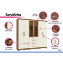 Ver imagem 6 de Guarda Roupa Casal 6PTS 4GAV Pé CB03T594 Of White Kappesberg
