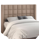 Ver imagem 2 de Cabeceira Cama Box Estofada Queen Imperial para Quarto em Veludo Bege Claro - Larbelle