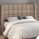 Ver imagem 1 de Cabeceira Cama Box Estofada Queen Imperial para Quarto em Veludo Bege Claro - Larbelle