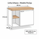 Ver imagem 2 de Gabinete para Banheiro Suspenso Floripa 100% MDF 15mm