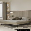 Ver imagem 2 de Cama Casal King 199cm Pés Metálicos Elisa S05 Linho Bege - Mpozenato