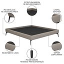 Ver imagem 3 de Cama Casal King 199cm Pés Metálicos Elisa S05 Linho Bege - Mpozenato