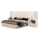 Ver imagem 2 de Conjunto Cabeceira 270cm com 2 Mesas de Cabeceiras 100% Mdf Cor:off White