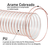Mangueira Pu para Exaustor Espiral de Aço Cobreado 6 Pol 20m - 4