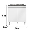 Ver imagem 2 de Balcão para Cooktop Andréia 2 Portas Branco Ajl