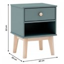 Ver imagem 4 de Mesa de Cabeceira Esteban 1 Gaveta Kaki/cera Natural - Finestra Móveis