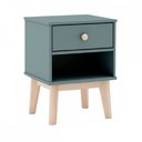 Ver imagem 2 de Mesa de Cabeceira Esteban 1 Gaveta Kaki/cera Natural - Finestra Móveis