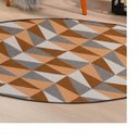 Ver imagem 2 de Tapete Redondo 1,40x1,40 Cami Casa Jacquard Antiderrapante:miami Caramelo