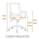 Ver imagem 7 de Cadeira Escritório Para Computador Giratória Manchester Fratini Preto