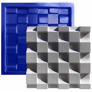 Forma 3D Gesso e Cimento ABS 1mm - Xadrez 30x30 cm