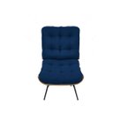Ver imagem 2 de Kit Poltrona e Puff Costela Suede Azul Marinho