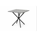 Ver imagem 5 de Conjunto Jaddi Mesa Roma Ocre Cinza 1,20x75 4 Lugares Turmalina Luxo Alumínio Preto