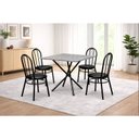 Ver imagem 2 de Conjunto Jaddi Mesa Roma Ocre Cinza 1,20x75 4 Lugares Turmalina Luxo Alumínio Preto