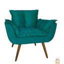 Ver imagem 2 de Conjunto Namoradeira Com 2 Poltronas Sala de Estar Opala Suede Azul Turquesa - LM DECOR